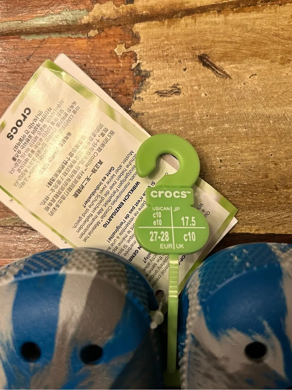 Crocs Classic Clog Kids C10 Lot of 2 Blue/Gray Tie-Dye & Digital Camo Brand New